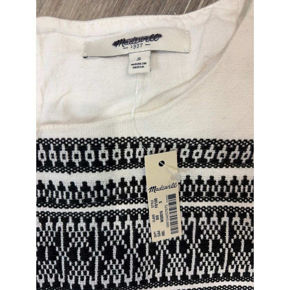 Madewell Cabana Jacquard Shift Dress Womens Small NWT Ivory Black MSRP $158 - Picture 5 of 8